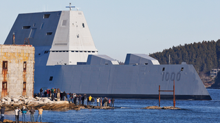 Navy's New <i>Zumwalt</i>-Class Stealth Destroyer Helps Save Fishing Boat Skipper On First Outing